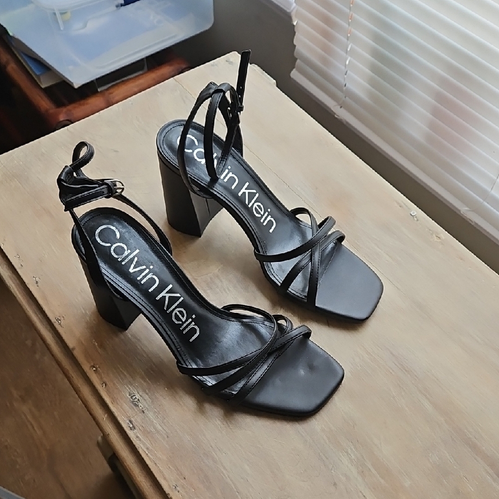 Calvin Klein Black Strappy Heels